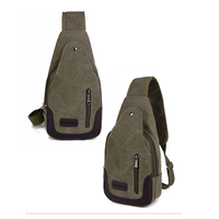 New Chest Canvas Messenger Bag One Shoulder Bag MFB12 - Thumbnail 1