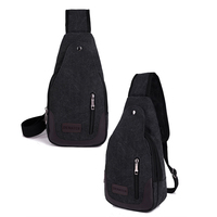 New Chest Canvas Messenger Bag One Shoulder Bag MFB12 - Thumbnail 2