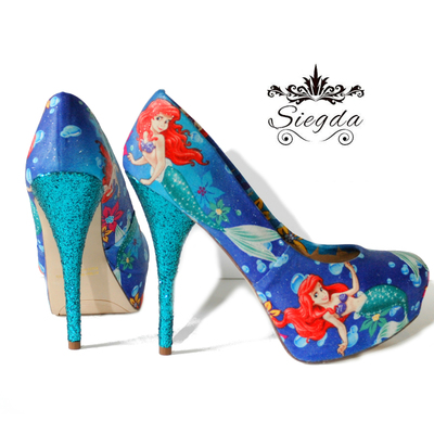 The Little Mermaid Platform Glitter Heels