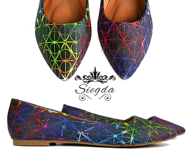 Rainbow Deathly Hallows Pointed Ballet Flats