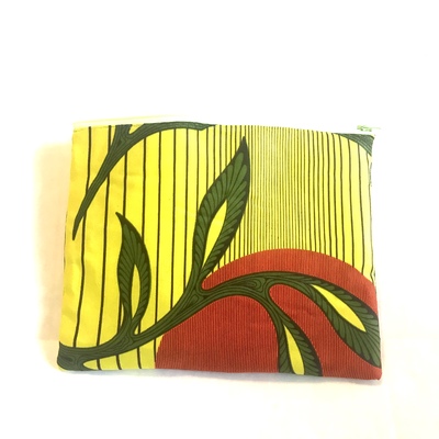 Zip top clutch- yellow, olive, orange