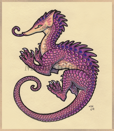 Original Fantasy art: Pangolin Dragon