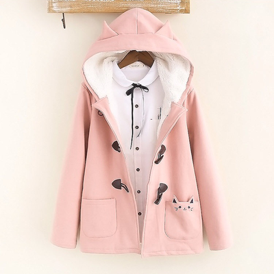 Pink students hoodie jacket