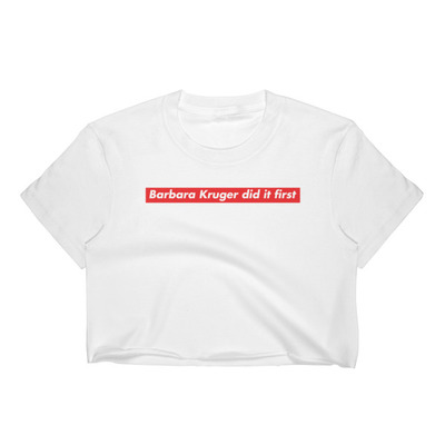 Barb did it first Crop Top white and black