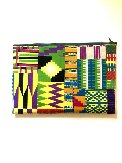 Zip top clutch- multi kinte