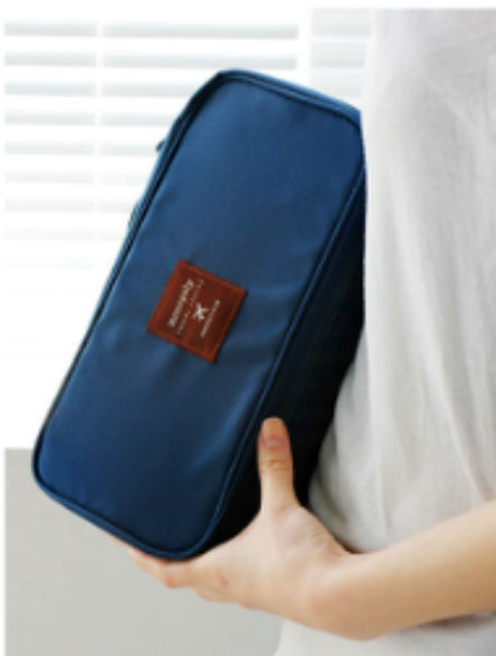 Navy Blue Color Travel Use Multiple Pocket Packing Pouch Good for Underwear