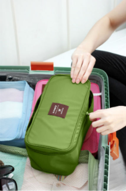 GREEN Color Travel Use Multiple Pocket Packing Pouch Good for Underwear
