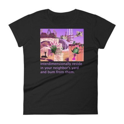 Women's short sleeve t-shirt "interdimensionally reside"     - Thumbnail 1