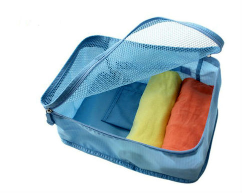 Packing Squares 40 X 30 x 13 cm SKY BLUE Color Multiple Organizing Easy Use Fold-able Travel Pouch