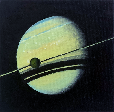 Saturn Returns I | Oil on Canvas | 3"x3" Original Painting
