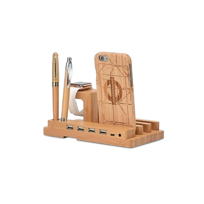 Wood Stand For Apple Watch iPhone iPad Charging Base IPS10