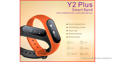 Y2+ Plus 0.87' OLED Smart Fitness Bracelet Heart Rate Blood Pressure + Oxygen IP67 Pedometer