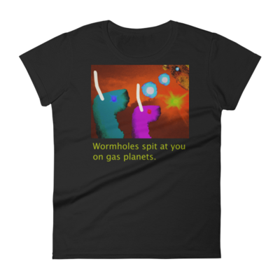 Women's short sleeve t-shirt "wormholes spit" - Thumbnail 2