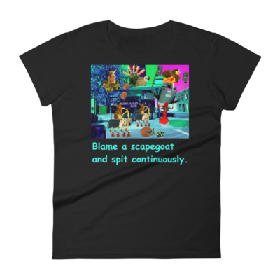 Women's short sleeve t-shirt "blame a scapegoat" - Thumbnail 1