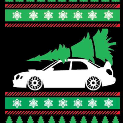 Subaru wrx sti bug eye ugly christmas sweater - Thumbnail 3
