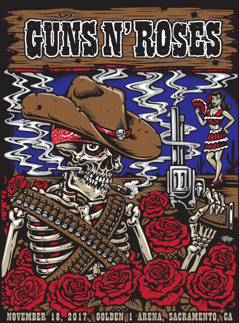 Guns n Roses 18X24 screenprinted poster ( AP signed and numbered