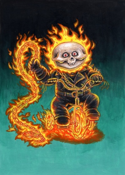 COLOR ROUGH Ghost Rider Garbage Pail Kids 2014 Series 2