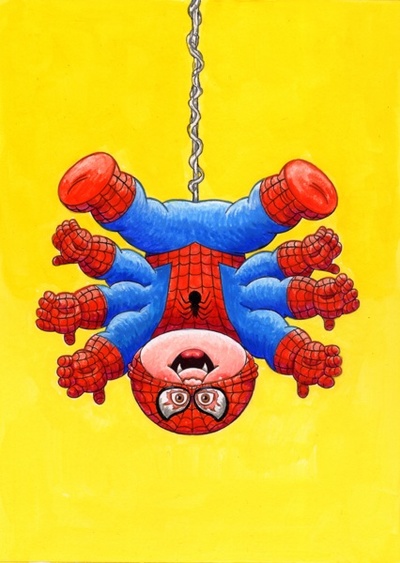 COLOR ROUGH Spiderman Garbage Pail Kids 2014 Series
