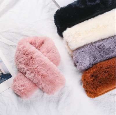 Rabbit fur warm scarf
