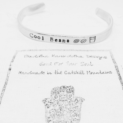 Cool Beans Hand Stamped Bracelet