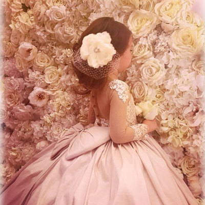 Champagne Ball Gown Flower Girl Dress Birthday Dress for Kid