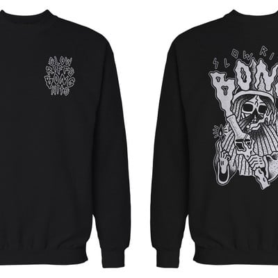 Slow riffs bong hits wizard crewneck - Thumbnail 4