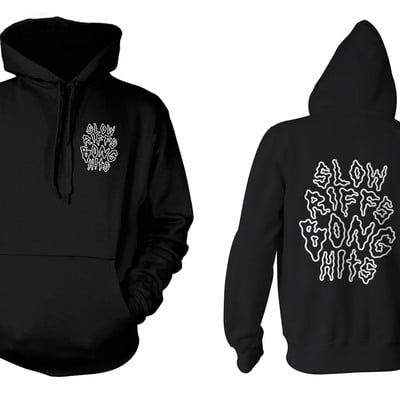 Slow riffs bong hits outline logo hoodie - Thumbnail 3