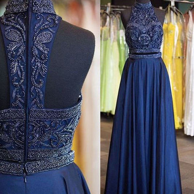 Two piece prom dresses with beaded  - Thumbnail 3