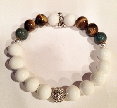 Tiger Eye & White Bracelet