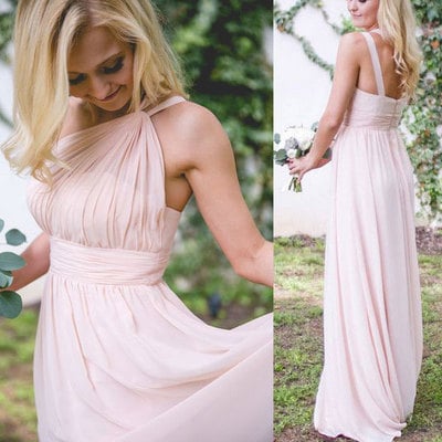 One shoulder chiffon floor length bridesmaid dresses - Thumbnail 5