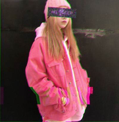 Free Shipping-VINTAGE PINKY DENIM JACKET