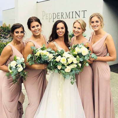 V Neck Split Bridesmaid Dresses