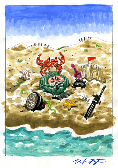 Beached FRED / Washed Up WAYNE Color Rough - G.I. Jokes Series 2 2018