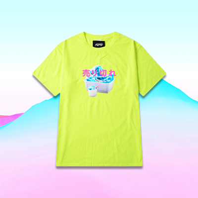 JAPANESE PASTEL THE GREAT WAVE OFF KANAGAWA ICE CREAM TEE IN NEON