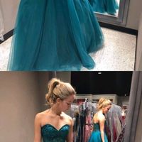Sexy Sweetheart A-line Long Women Prom Dresses, Tulle Evening Dress - Thumbnail 1
