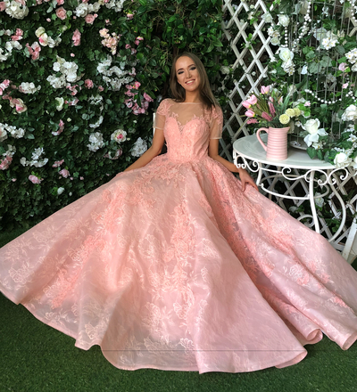 Pink Princess Prom Dress, High Quality Ball Gown, Long Party Dresses