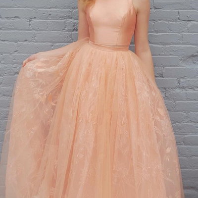 Elegant two piece a-line jewel sleeveless long prom/evening dress with lace - Thumbnail 4