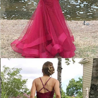 Two Piece Mermaid Prom Dresses Halter Floor-length Lace Long Sexy Prom Dress - Thumbnail 1