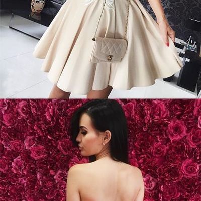 Sexy a-line sweetheart backless short homecoming dress with appliques - Thumbnail 5