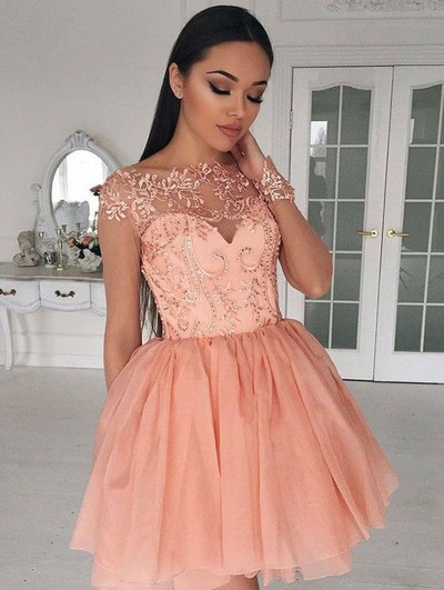 Cute A-line Mini Homecoming Dresses with Appliques