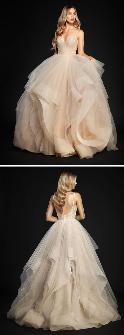 Sexy Backless Ball Gown Layered Tulle Prom Dress Custom Made Evening Dress