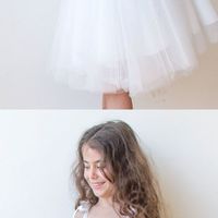 Cute Square Neck A-Line White Tulle Flower Girl Dresses  - Thumbnail 2