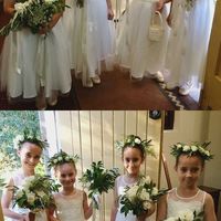 Princess Round Neck White Tulle Flower Girl Dress with Lace - Thumbnail 1