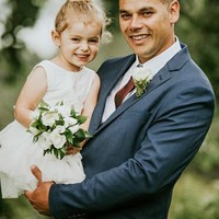 Cute Round Neck V Backless Tiered Tulle White Flower Girl Dress - Thumbnail 2