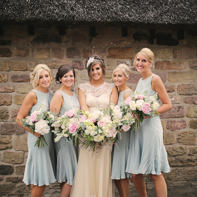 Simple round neck sleeveless mint chiffon mermaid short bridesmaid dress for wedding party,backless formal dress - Thumbnail 4