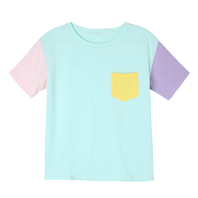 COLOR BLOCK POCKET TEE IN MINT
