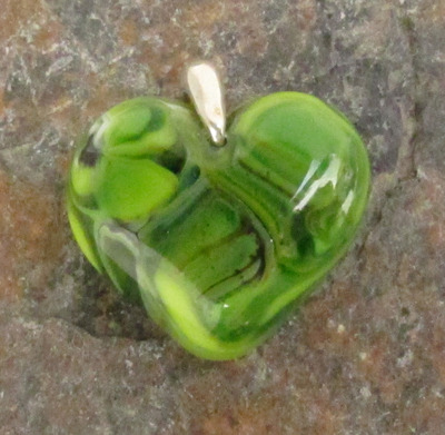 Rainforest Green Glass Heart Pendant