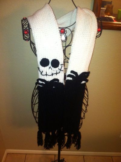 Jack Skellington inspired scarf