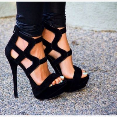 2018 Black High Fashion High Heels Q-0098