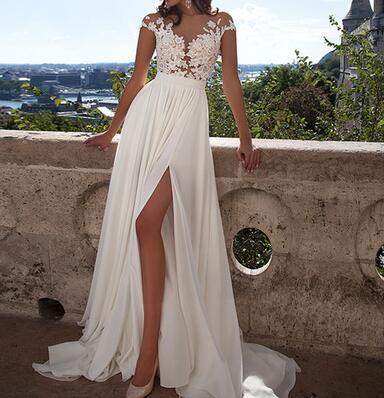 Simple Chiffon prom dresses, lace prom dress,long sexy prom dresses, prom dresses online